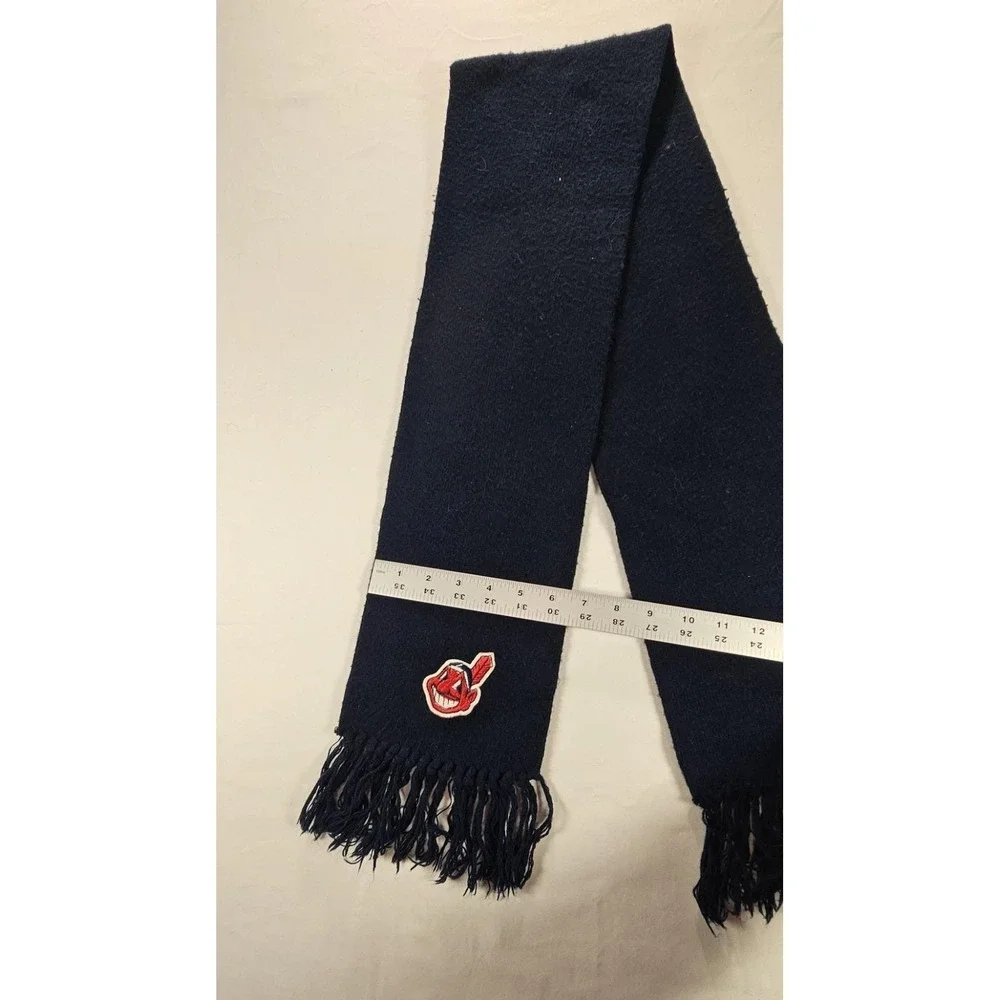 Cleveland Indians MLB Winter Scarf Navy Blue‎ Fringe Knit 
